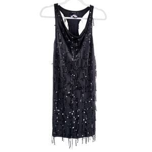 DKNY Jeans Black Sequin Flapper Style Cocktail Party Dress Women's Size XS